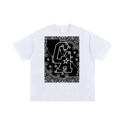 Cali West Coast - Oversized T-shirt - White/ Black
