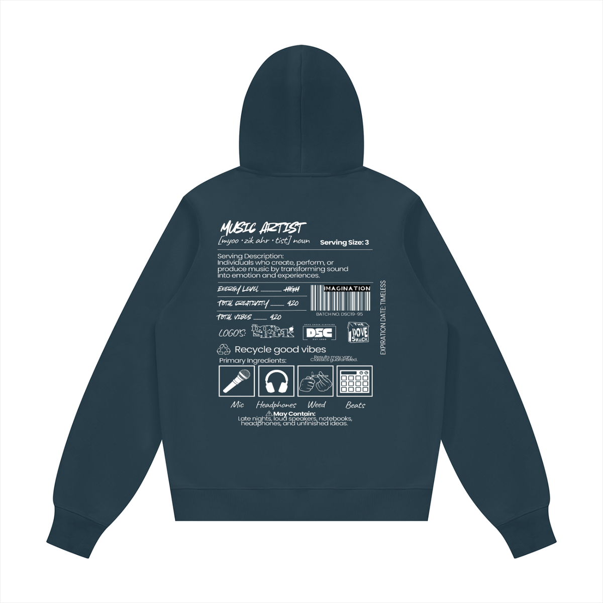 "Artist Ingredients" Unisex Fleece Hoodie
