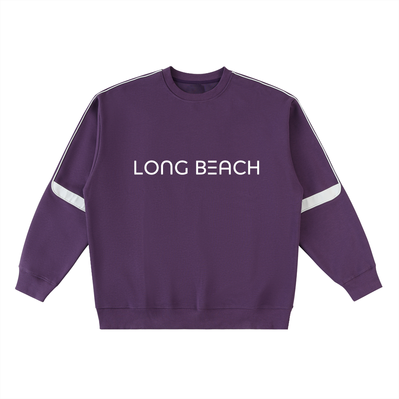 Long Beach Casual Wear - Oversized Crewneck Taped Sweatshirt