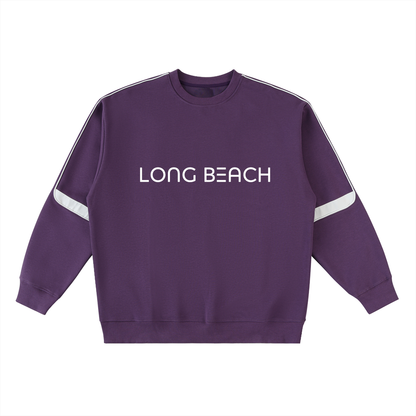 Long Beach Casual Wear - Oversized Crewneck Taped Sweatshirt