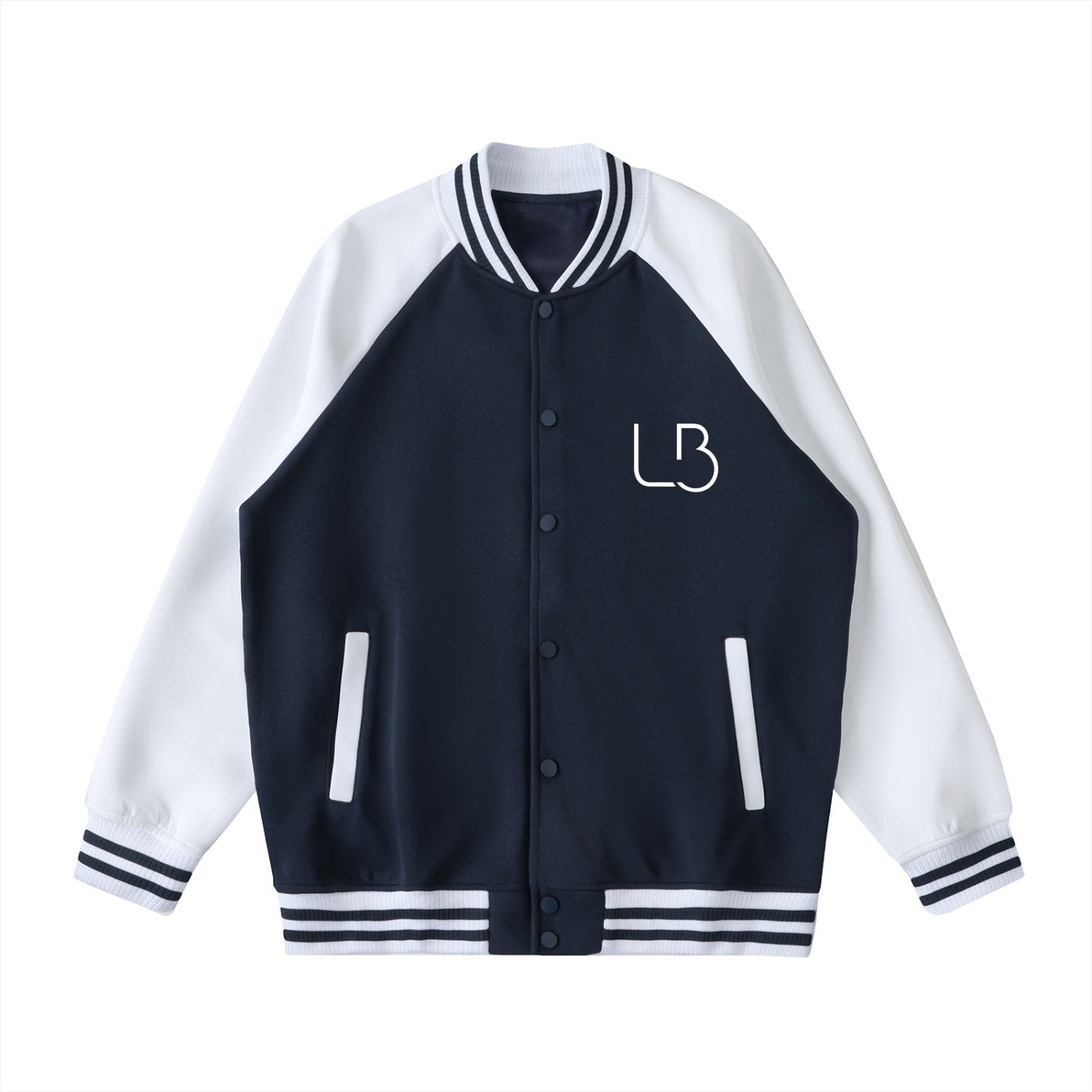 Long Beach Casual Wear - Two Tone Raglan Sleeve Varsity Jacket