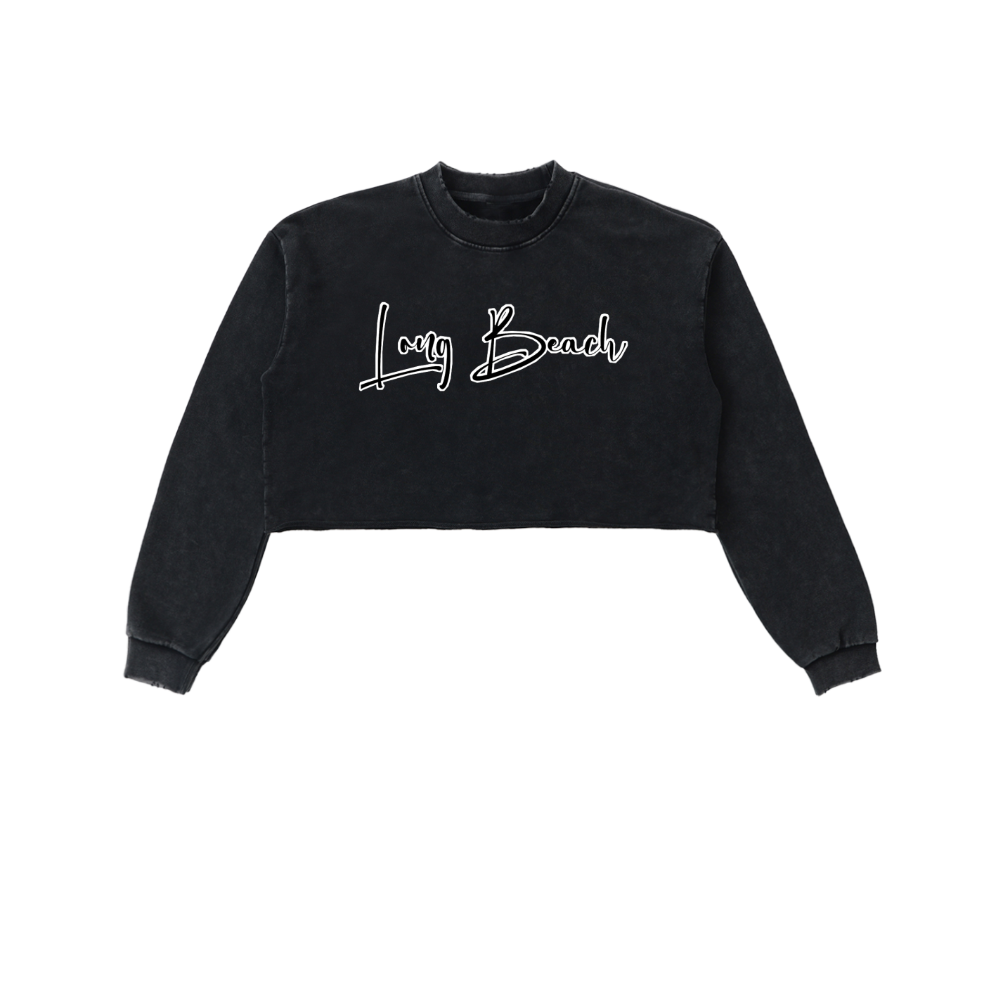Long Beach Casual Wear - Women's Snow Washed Cropped Sweatshirt