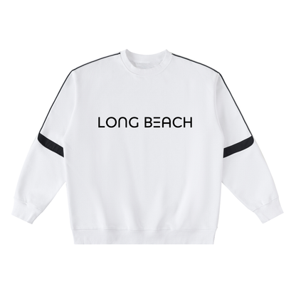 Long Beach Casual Wear - Oversized Crewneck Taped Sweatshirt