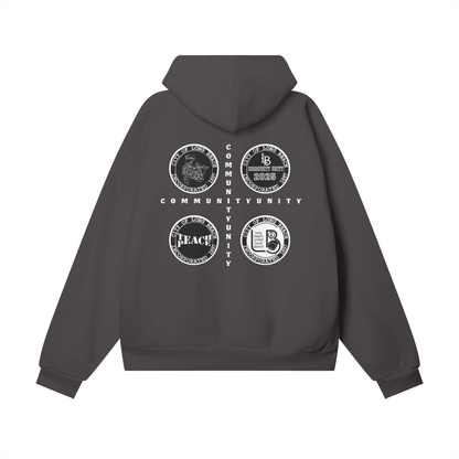 Peace & Unity - Oversize Heavyweight Hidden Pocket Fleece Hoodie