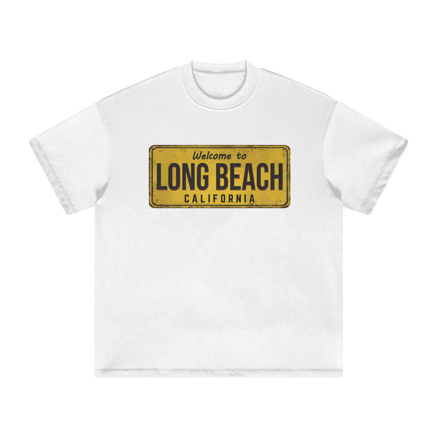 Welcome To Long Beach - Heavyweight Earth Tone T-Shirt