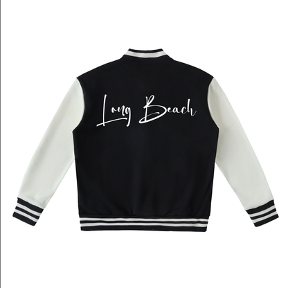 Long Beach Casual Wear - Two-Tone Fleeced Varsity Jacket