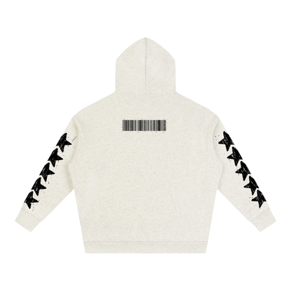 "Rap Star" Star Sleeve Oversize Fleeced Hoodie