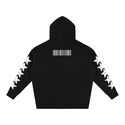"Rap Star" Star Sleeve Oversize Fleeced Hoodie