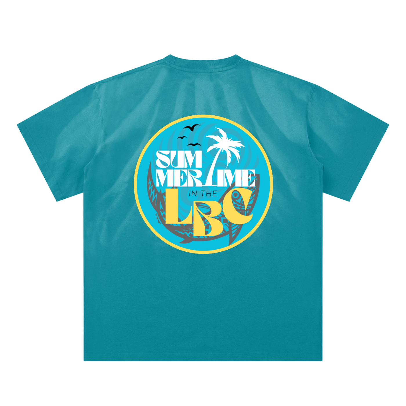 Ocean Breeze – Hand-Scrunched Sun Fade T-Shirt