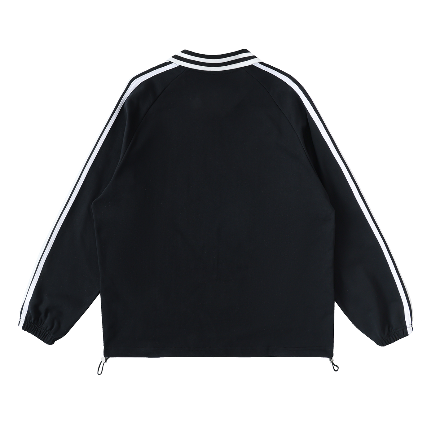 Duece the Dove - Contrast Striped Lapel Collar Sweatshirt