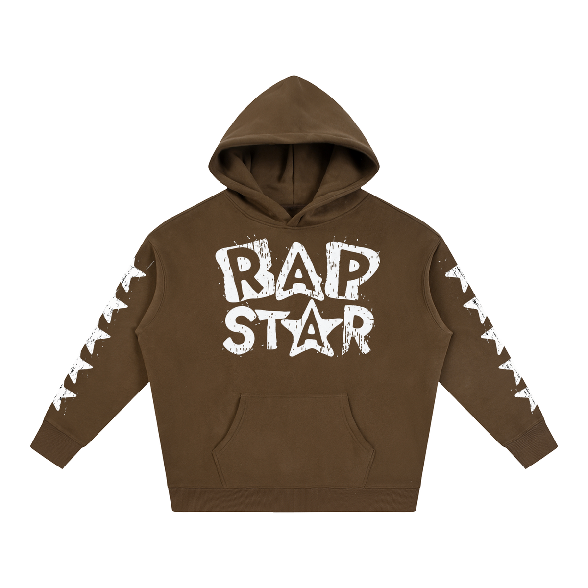 "Rap Star" Star Sleeve Oversize Fleeced Hoodie