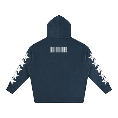 "Rap Star" Star Sleeve Oversize Fleeced Hoodie