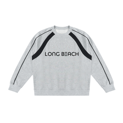 "Long Beach Stripes" Color Block Crewneck Sweatshirt