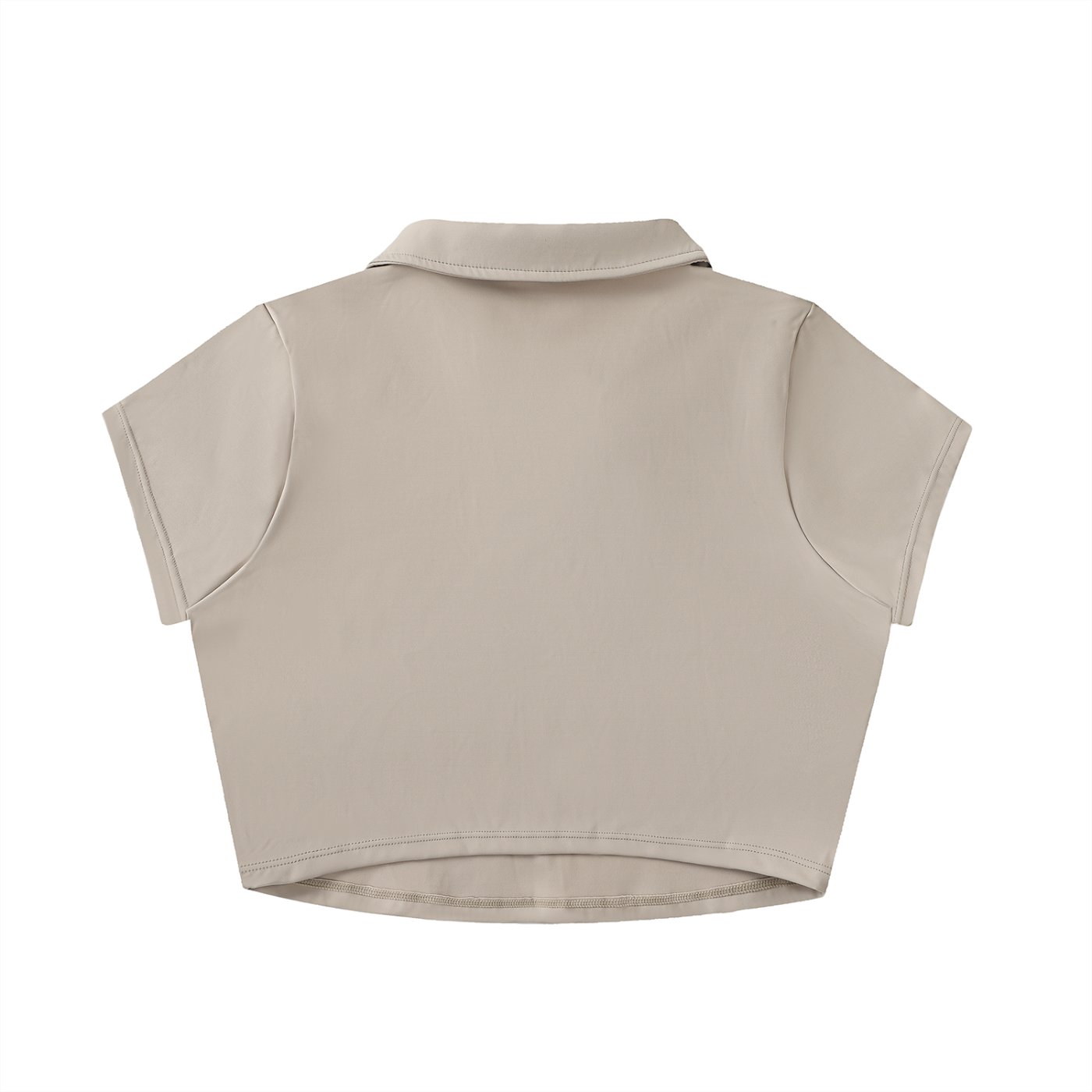 Long Beach Casual Wear - Women's V-Neck Lapel Crop Top