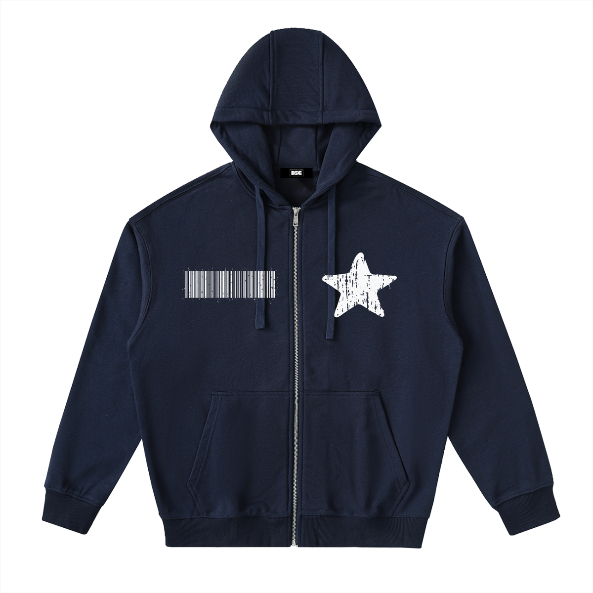 "Rap Star" Drop-Shoulder Zip Up Hoodie