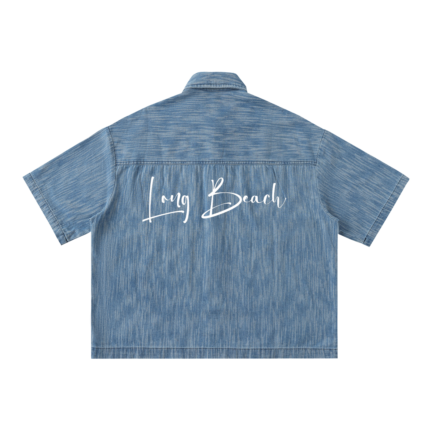Long Beach Casual Wear - Distressed Wash Short-Sleeve Shirt