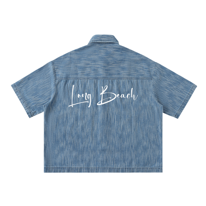 Long Beach Casual Wear - Distressed Wash Short-Sleeve Shirt