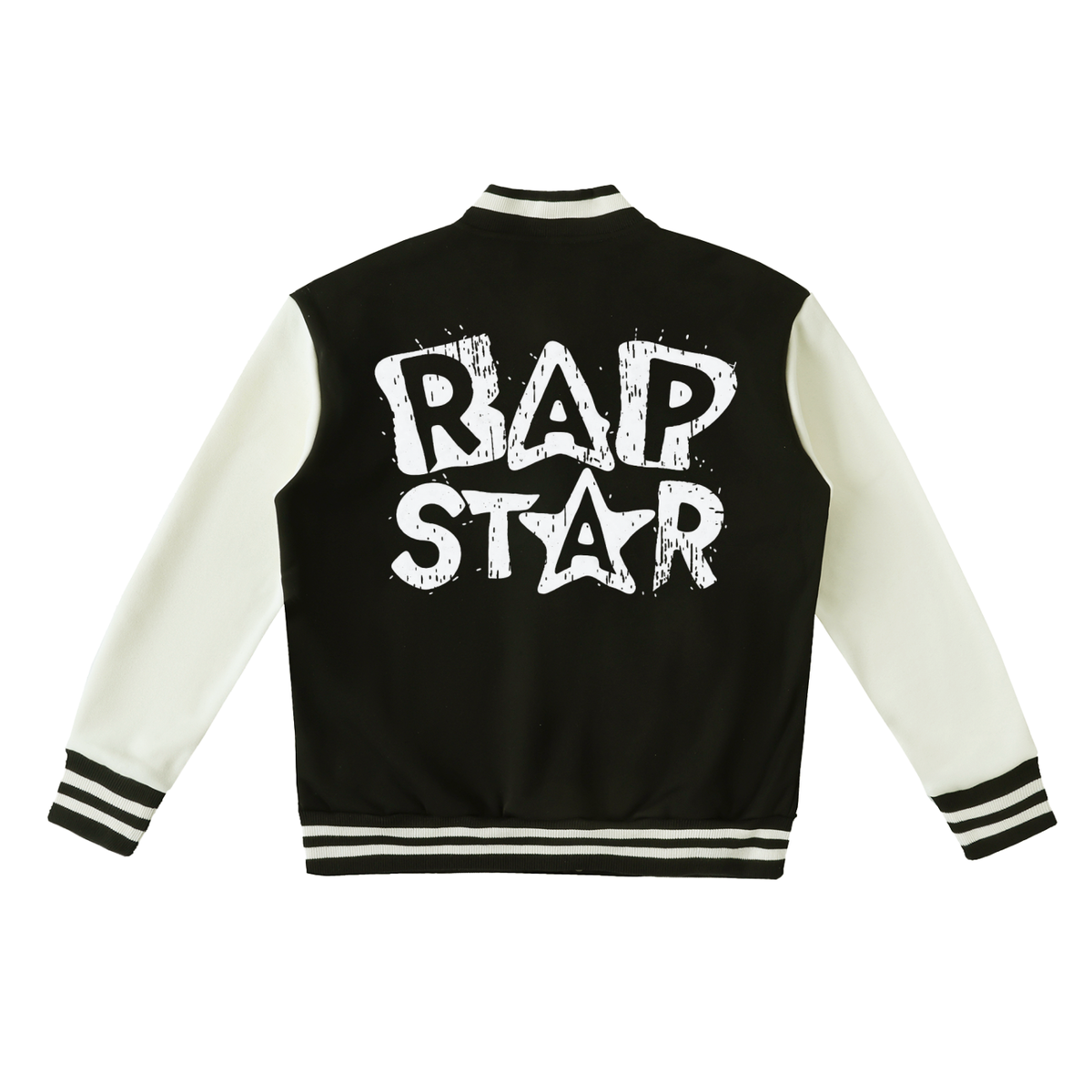 "Rap Star" Two-Tone Fleeced Varsity Jacket