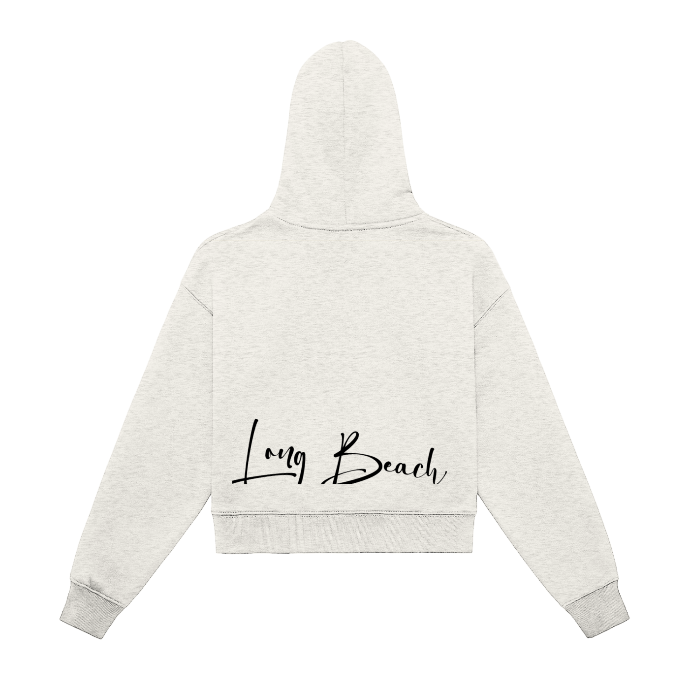 Long Beach Casual Wear - Women's Fleeced Zip-Up Cropped Hoodie