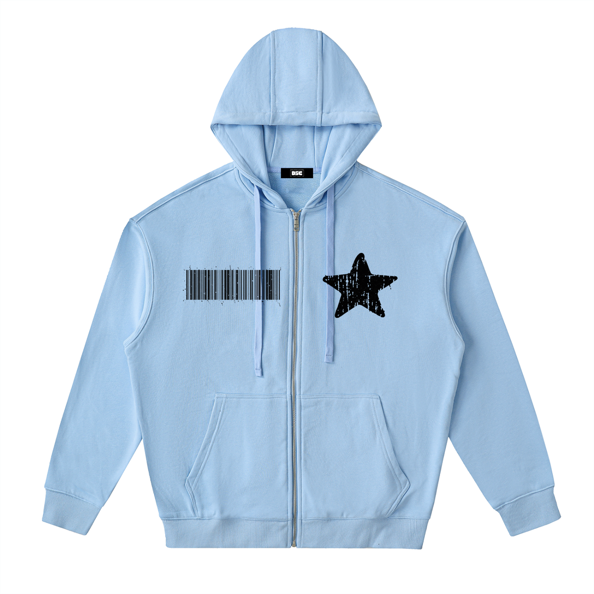 "Rap Star" Drop-Shoulder Zip Up Hoodie