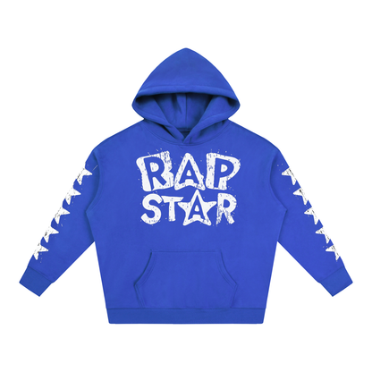 "Rap Star" Star Sleeve Oversize Fleeced Hoodie