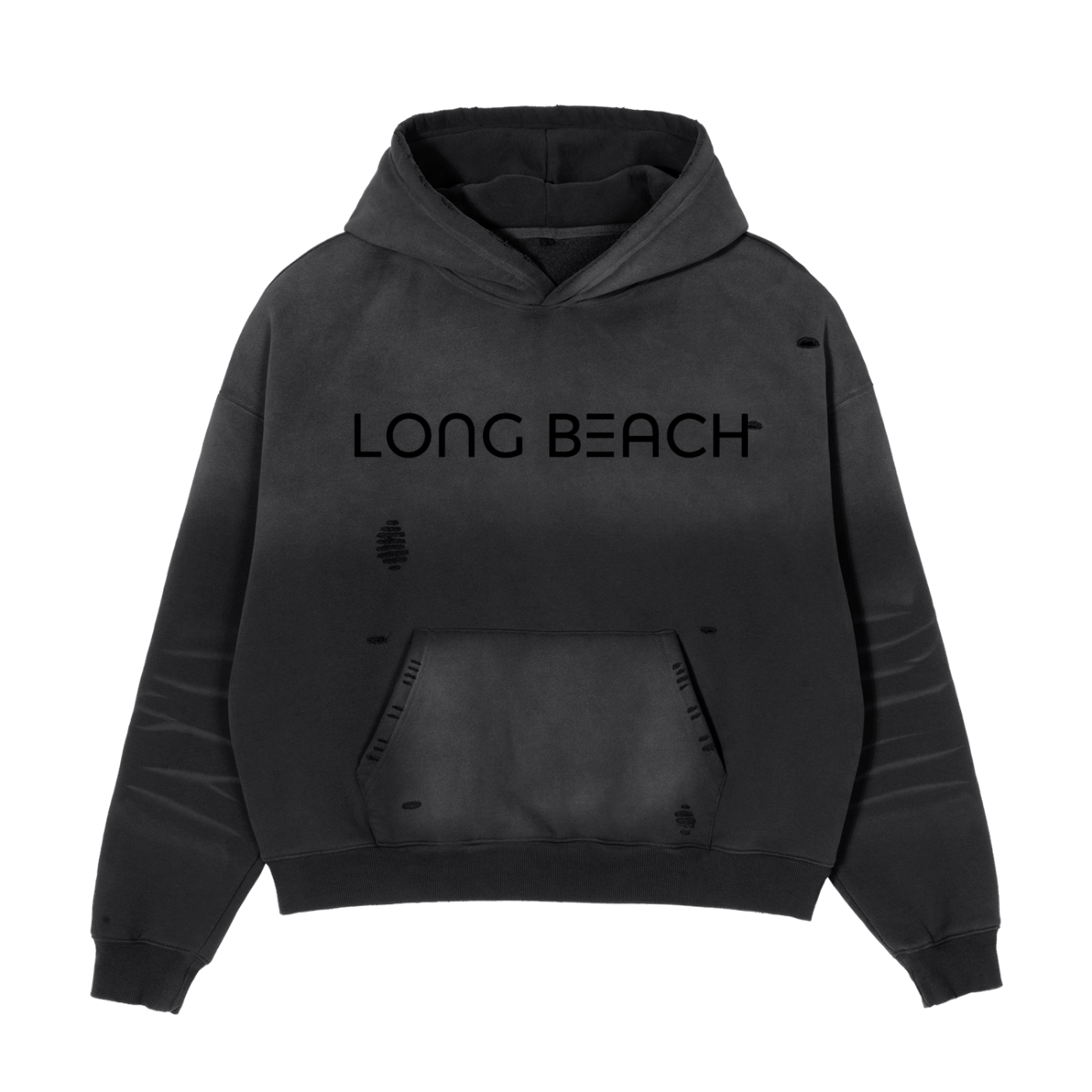 Long Beach Casual Wear - Frayed Sunfade Boxy Hoodie