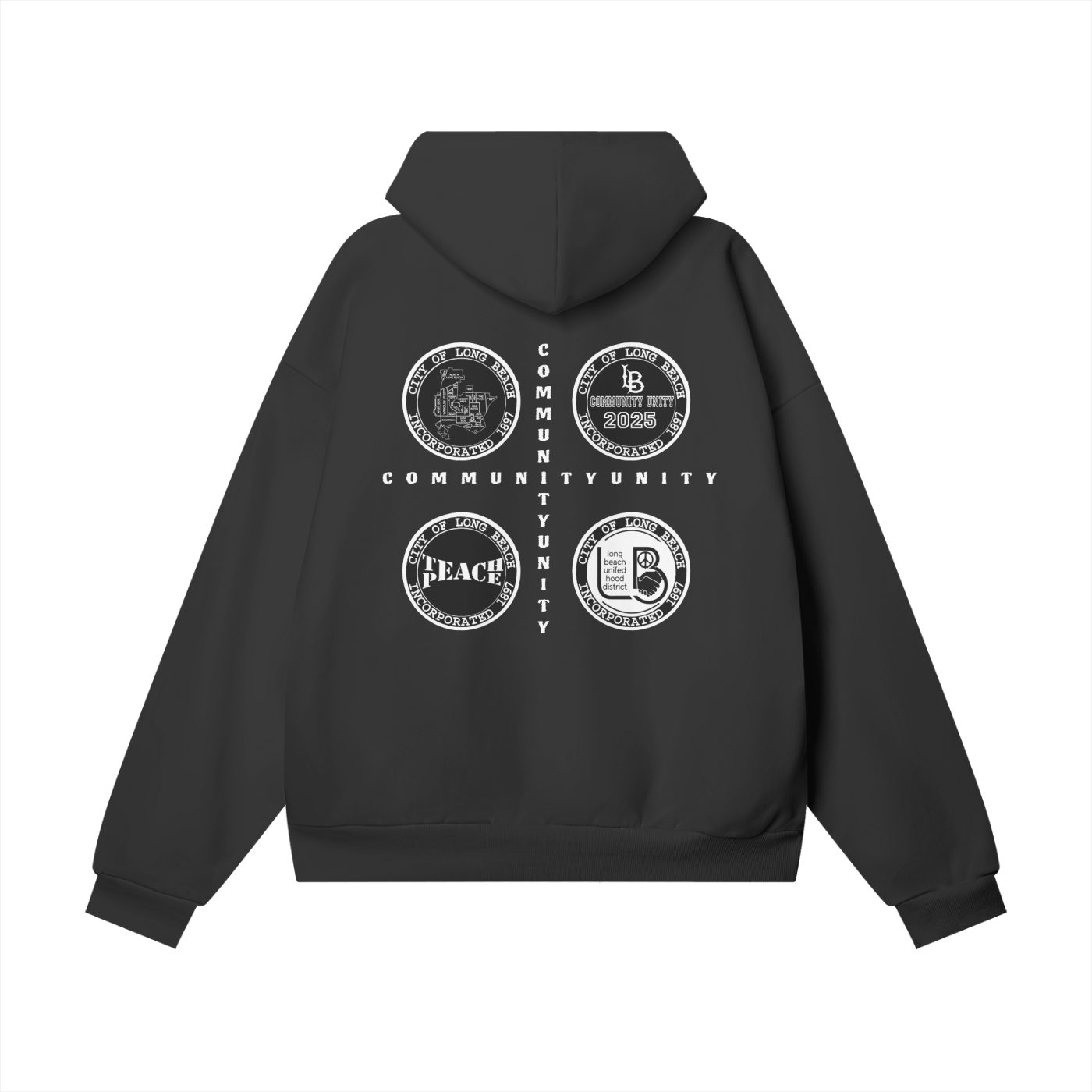 Peace & Unity - Oversize Heavyweight Hidden Pocket Fleece Hoodie