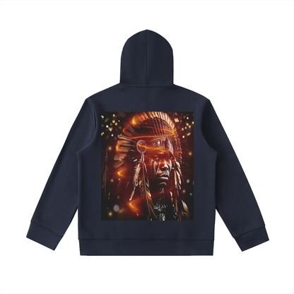 The Black Chief - Heavyweight High Neck Zip-Up Hoodie