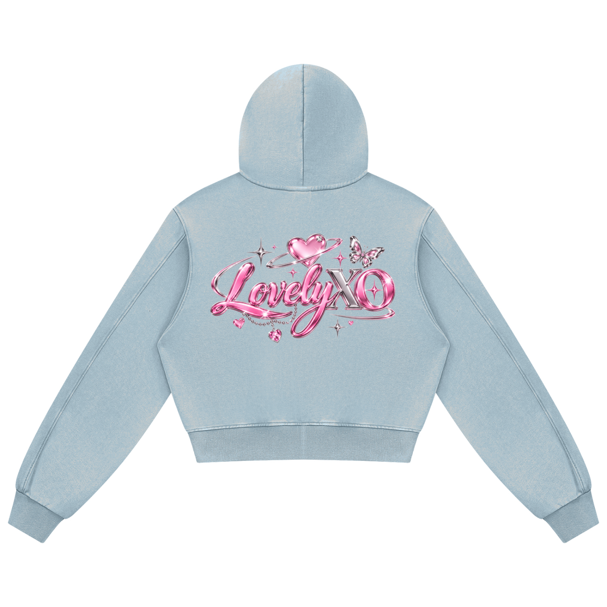 "Lovely" Ladies Mineral Wash Full Zip Hoodie