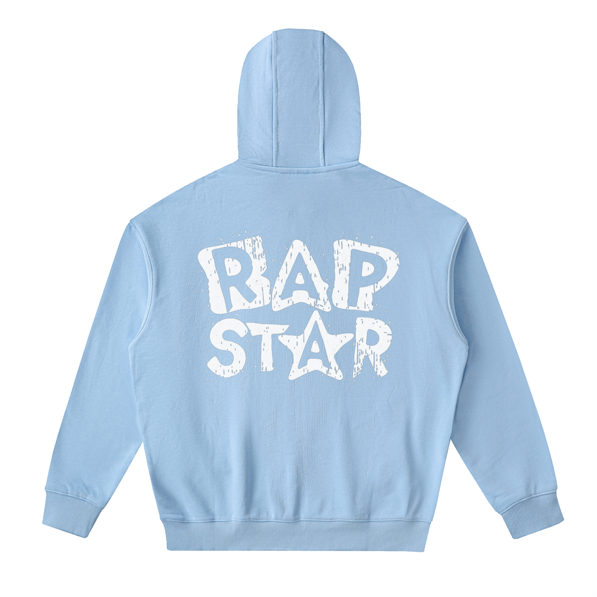 "Rap Star" Drop-Shoulder Zip Up Hoodie