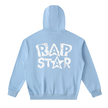 "Rap Star" Drop-Shoulder Zip Up Hoodie