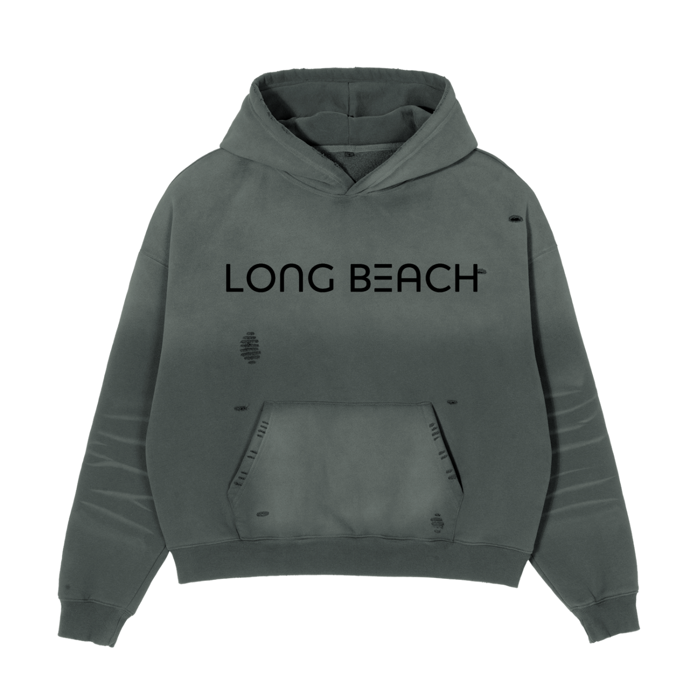 Long Beach Casual Wear - Frayed Sunfade Boxy Hoodie