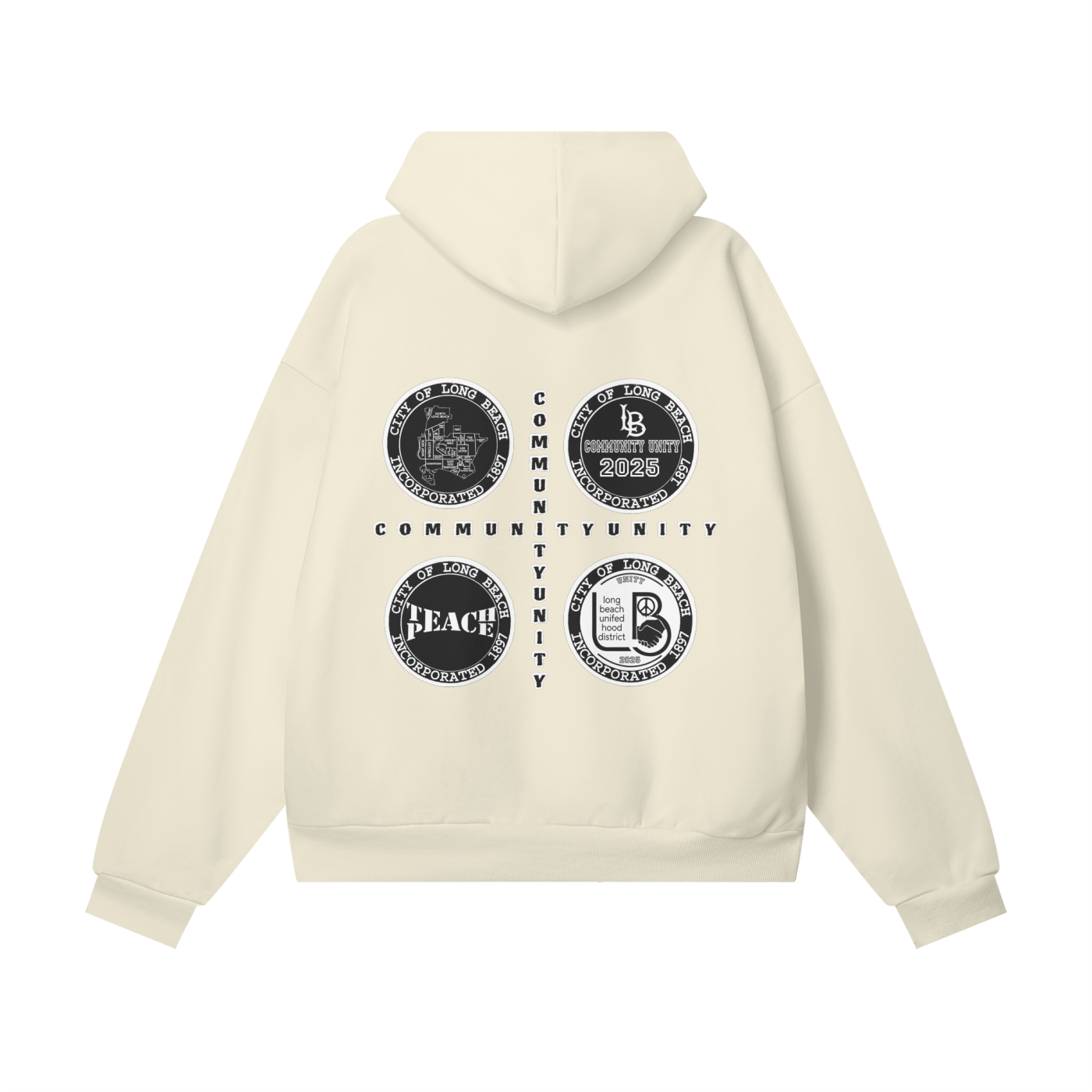 Peace & Unity - Oversize Heavyweight Hidden Pocket Fleece Hoodie