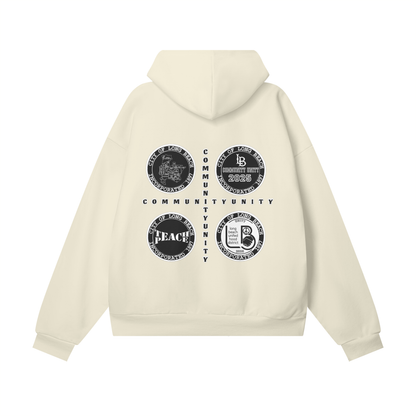 Peace & Unity - Oversize Heavyweight Hidden Pocket Fleece Hoodie