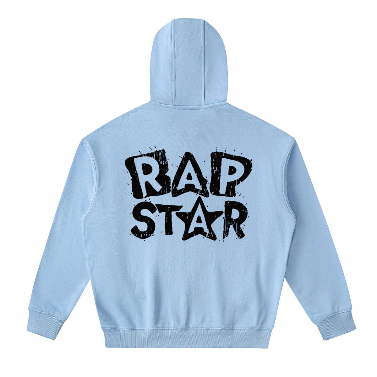 "Rap Star" Drop-Shoulder Zip Up Hoodie