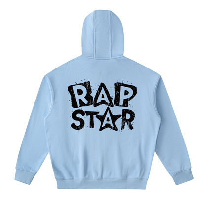 "Rap Star" Drop-Shoulder Zip Up Hoodie