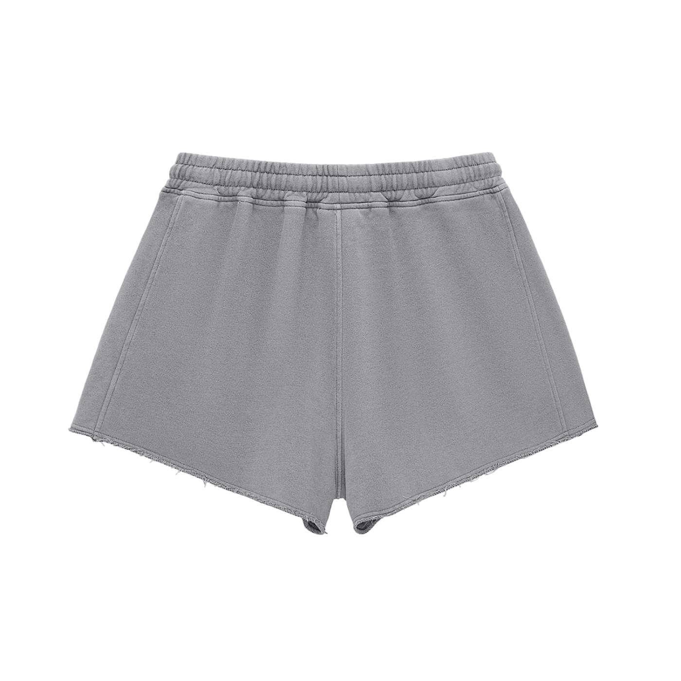 Duece the Dove Snow Washed Raw Edge Drawstring Shorts