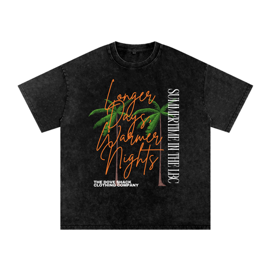 Longer Days, Warmer Nights - Acid Wash Oversize T-Shirt - 250 GSM