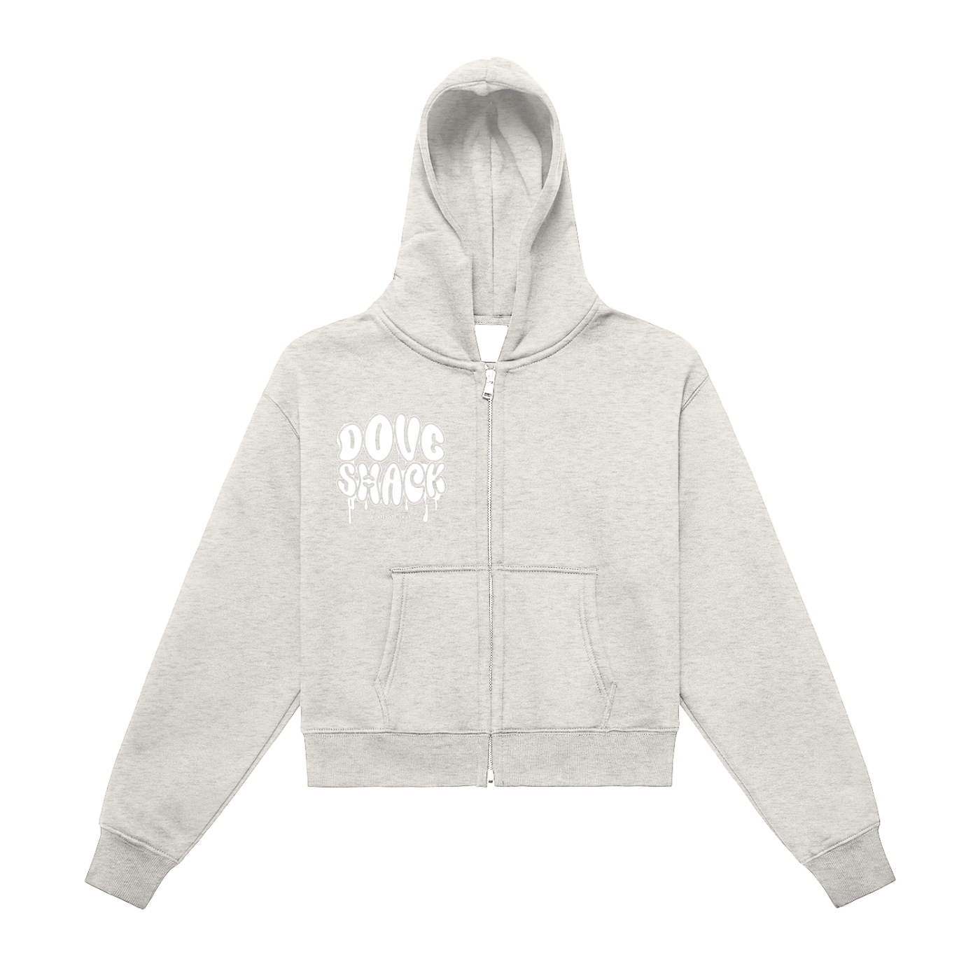 Womens DripHop Fleeced Zip-Up Cropped Hoodie