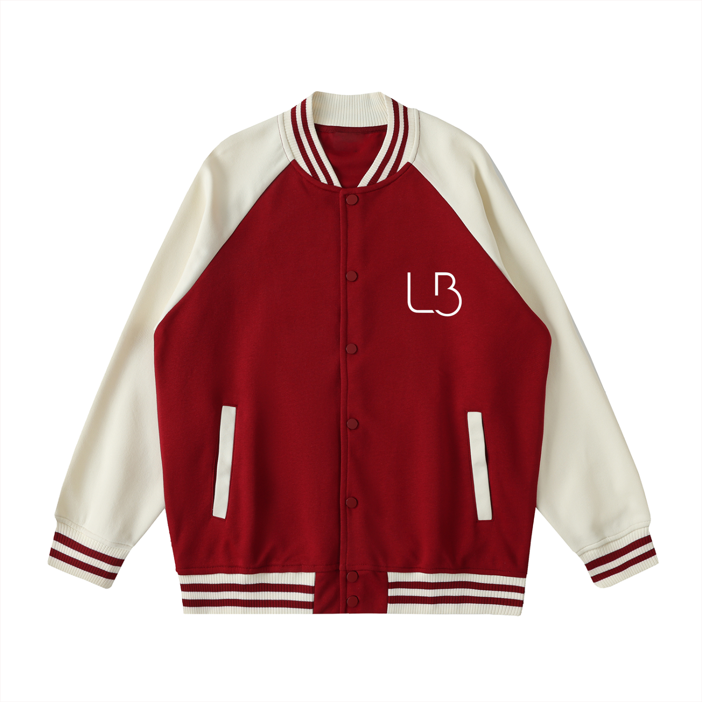 Long Beach Casual Wear - Two Tone Raglan Sleeve Varsity Jacket