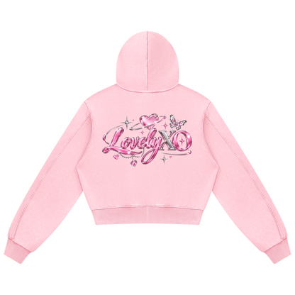 "Lovely" Ladies Mineral Wash Full Zip Hoodie