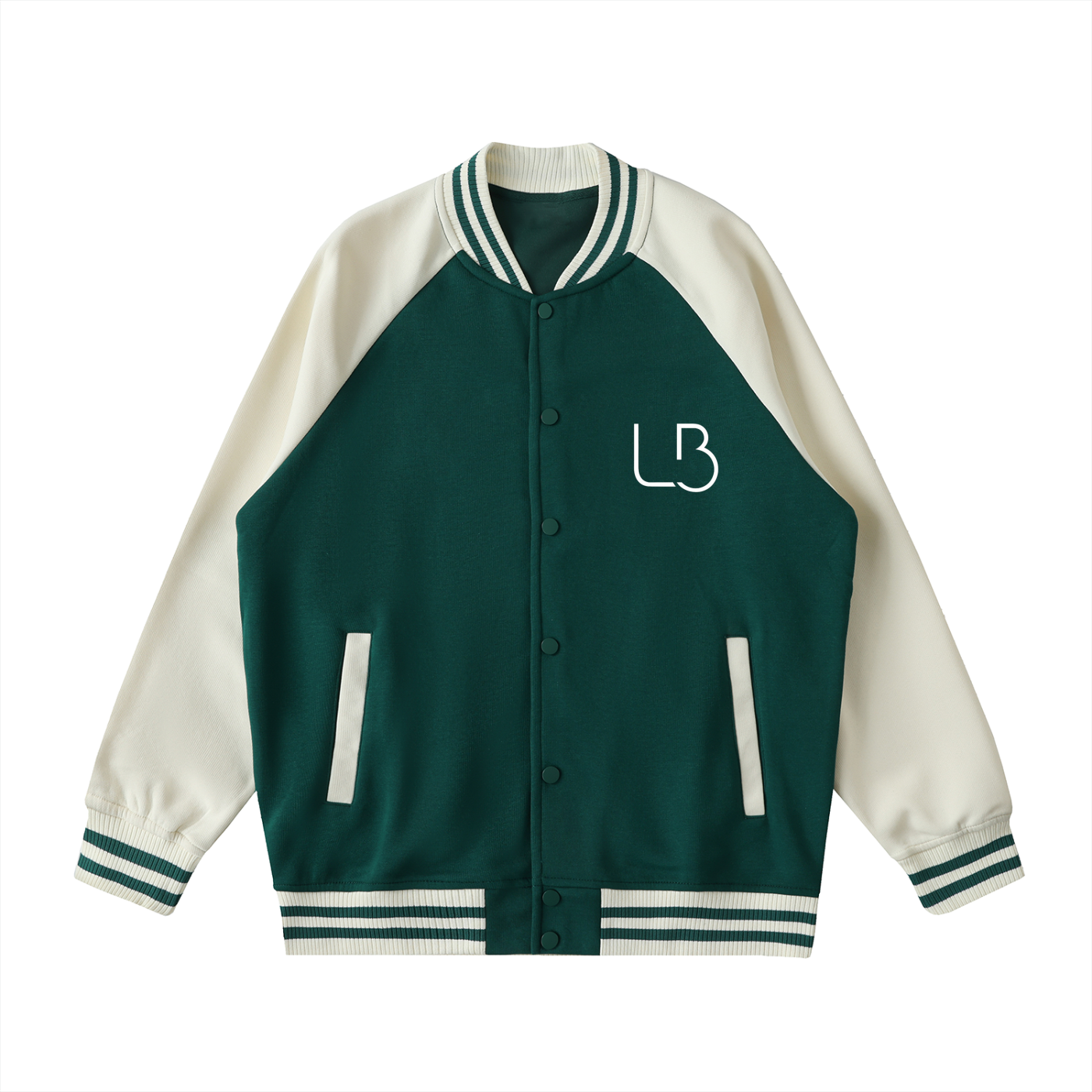 Long Beach Casual Wear - Two Tone Raglan Sleeve Varsity Jacket