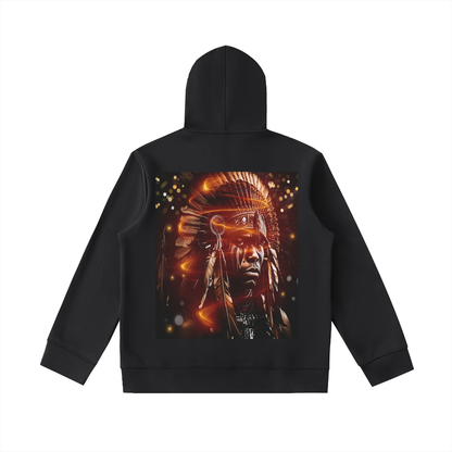 The Black Chief - Heavyweight High Neck Zip-Up Hoodie