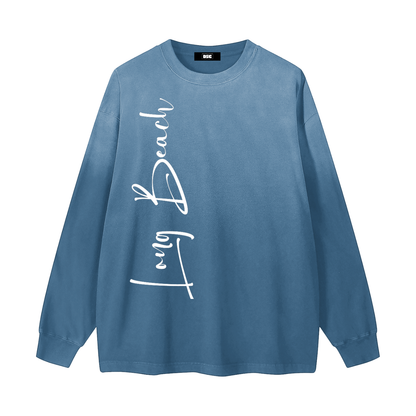 Long Beach Night Life - Gradient Vintage Washed Long Sleeve Tee