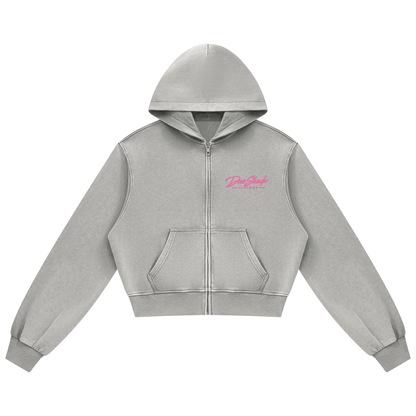 "Lovely" Ladies Mineral Wash Full Zip Hoodie