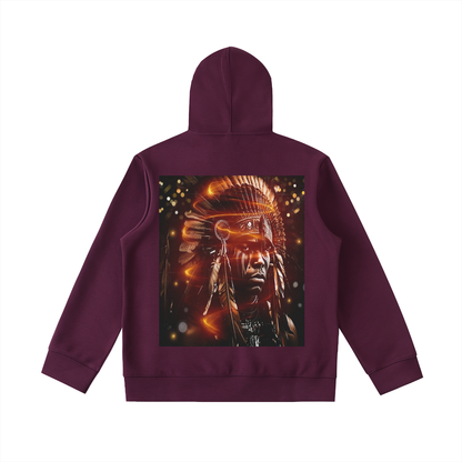 The Black Chief - Heavyweight High Neck Zip-Up Hoodie