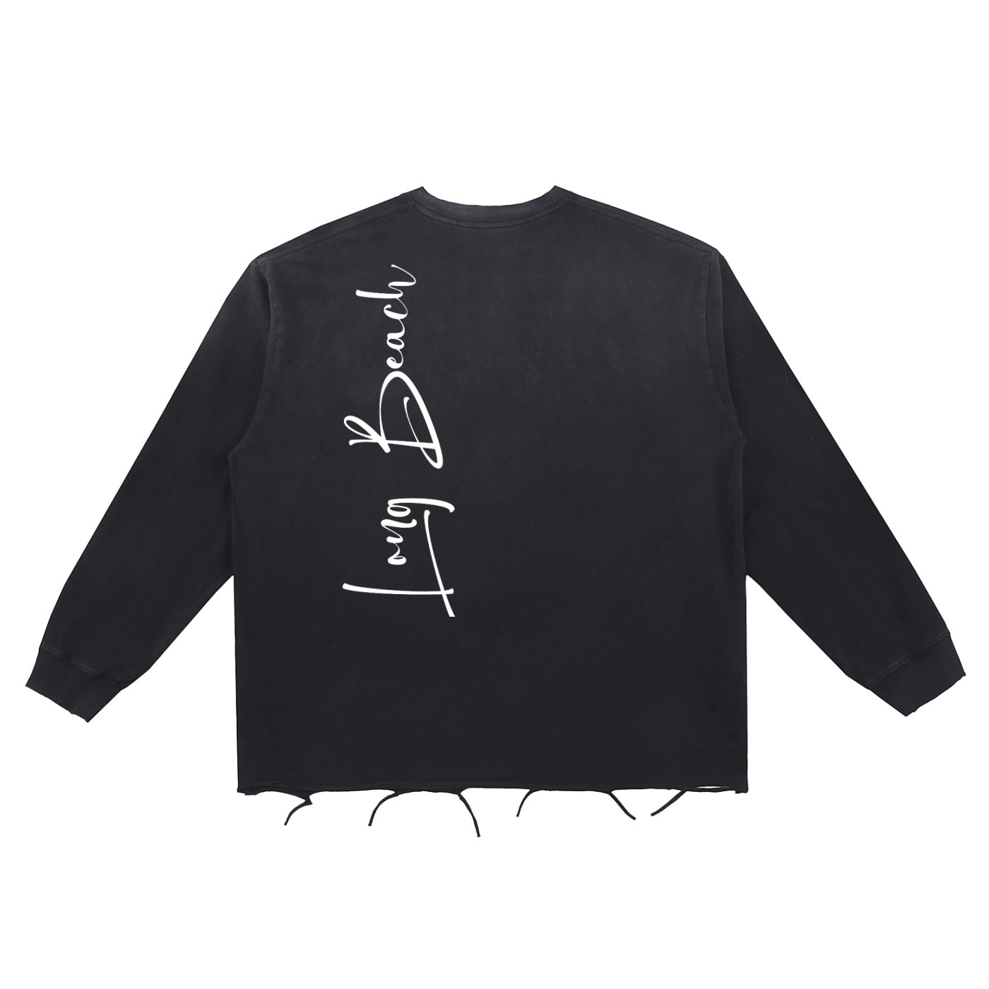 Long Beach Night Life - Snow Wash Raw Edge Cotton T-shirt