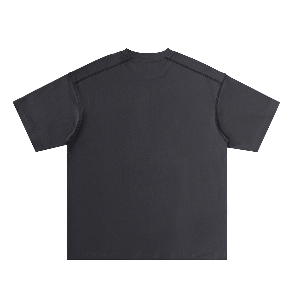 Long Beach Casual Wear - Oversized Contrast-Stitched Cotton Tee
