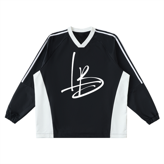 Long Beach Casual Wear - Color-Block V-Neck Long-Sleeve