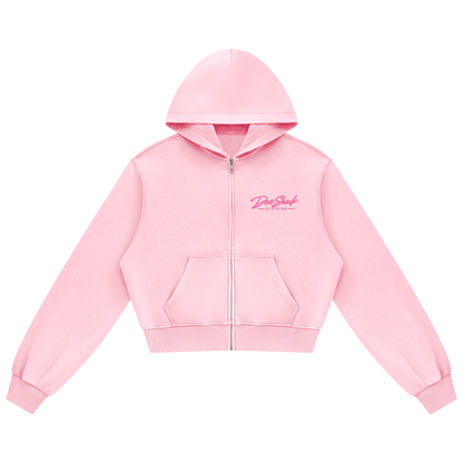 "Lovely" Ladies Mineral Wash Full Zip Hoodie